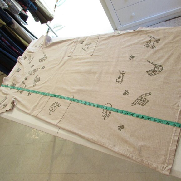 Vintage Viva City Beige Cats/Clothes Cotton Maxi Pockets XL - Picture 13 of 16